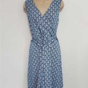 41 Hawthorn Blue and‎ White Patterned Midi Dress